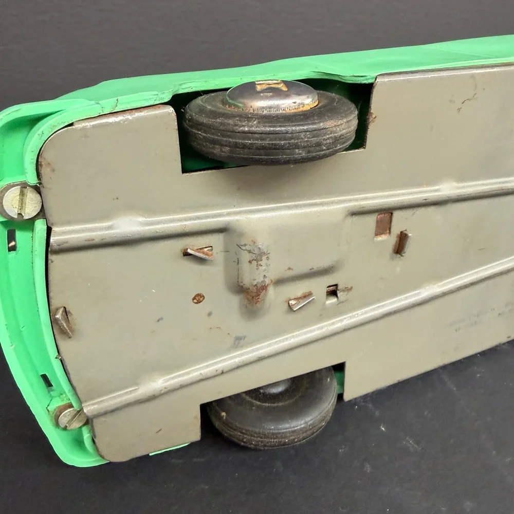 Vintage Toy Founders Kaiser Convertible Toy Car 1950s Green Plastic Metal Base